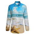 thumbnail image 4 of Starfish Beach Long Sleeve Blouse Woman Streetwear Casual Shirts Summer Oversize Woman Streetwear Clothing Birthday Present, 4 of 7