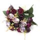 thumbnail image 3 of Ramo de flores artificiales de 7 ramas y 21 cabezas, Mini rosa para boda, hogar, oficina, decoración, Claret brillar Juguete, 3 of 3