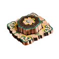 thumbnail image 2 of DOLITY Hand Painted Enamel Incense Burner Incense Stick Holder for Meditation Decor Yellow, 2 of 9