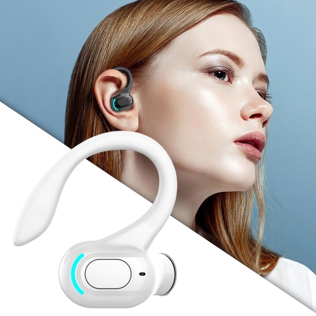 Auriculares de Negocios Yotijar Impermeable Envolvente Cancelación de Ruido Carga USB Estéreo Ejercici Blanco