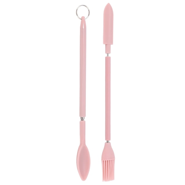 Espátula de silicona retráctil, espátula de silicona telescópica, mini espátula de maquillaje rosa, espátula de maquillaje telescópica, rendimiento de primer nivel