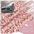 thumbnail image 6 of TJOUL Bathroom Rugs Non Slip Washable - Ultra Soft Absorbent Chenille Bath Mat, Quick Dry Shaggy Floor Carpet for Tub Shower, Silver Home Decor Accessories, 24x17 Inch(Light Pink), 6 of 9