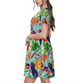 thumbnail image 2 of Easygdp Vegetable (2) para Vestido Transpirable de Mujer, Vestido Suelto de Manga Corta con Pliegues y Bolsillos para el Verano, 2 of 6