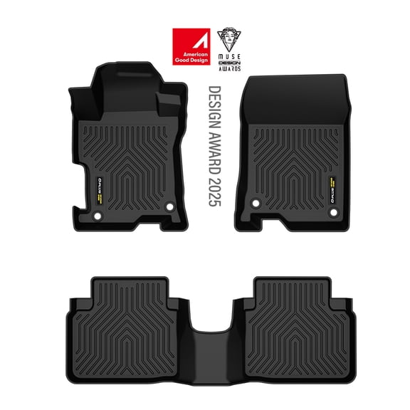 Floor Mats Fit for 2008-2012 Honda Accord Sedan 4-Door (Not Fit Coupe 2-Door) TPE All Weather Custom Fit Full Cover Protection Floor Cargo Liners 1st & 2nd Row Black