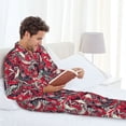 thumbnail image 6 of Sikiie Rooster Head Mens Pajama Set, Soft Warm Long Sleeve Sleepwear, Cozy Button-Down Pjs for Men-Large, 6 of 7