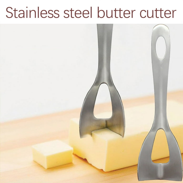 Stainless Steel Butter Cutter Cheese Cheese Four Corner Cutter Butter  Coated Spatula Cutter Baking Scraper 