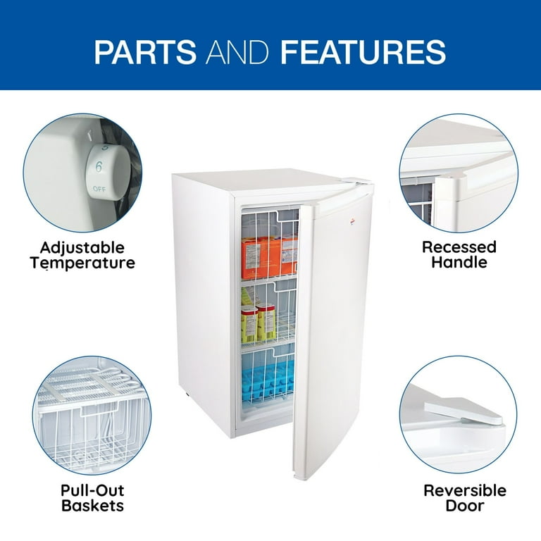 Koolatron, Upright Freezer, 3.1 cu ft, 88L Mini Freezer White