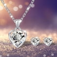 thumbnail image 1 of Collares para mujer, colgantes, joyería de moda, regalo de San Valentín, cadena de corazón con diamantes de imitación, pendientes, conjunto de joyería de fiesta, collar de cuentas, conjunto para ella., 1 of 5