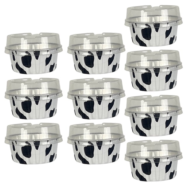 1 Set Tasse de Cuisson de Qualité Alimentaire Résistant à la Chaleur avec Couvercle Antiadhésif Feuille d'Aluminium Décorative Cuisson à la Graisse Cupcake Wrapper Muffin Tasse Fournitures de Cuisine