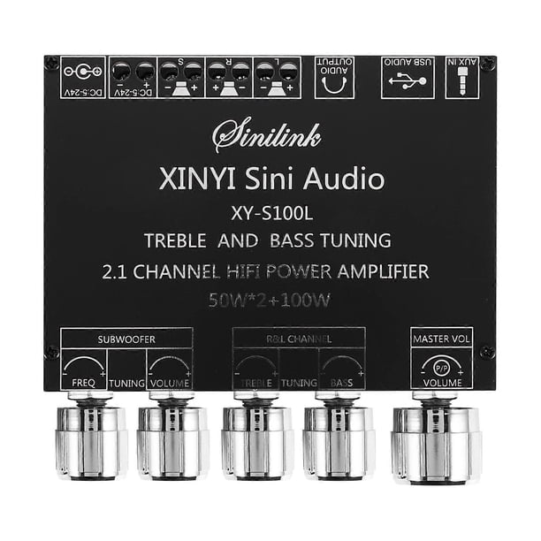 Bluetooth 5.0 2.1 Channel Power Audio Stereo Subwoofer Amplifier Board 50WX2+100W Speaker AMP XY-S10