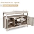 thumbnail image 3 of Buffet Server Sideboard, Console Table, Wood Dining Table, Cupboard Table with 2 Cabinets, 1 Drawer and 9 Wine Cabinets, Storage Organizer Kitchen and Dining Room (Gray), 3 of 10