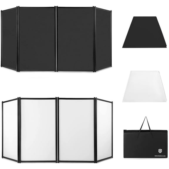 PRORECK Music DJ Foldable Facade Portable Event Booth Panels  (Black and White)