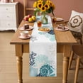 thumbnail image 2 of Coastal Coral Table Runner 70 Inches, Ocean Starfish Beach Conch Turquoise Marine Life Bed Runner Dresser Scarves Tabletop for Indoor Outdoor Parties/Ceremony/Banquet, 13" x 70", 2 of 9