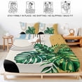 thumbnail image 5 of Twin Sze Fitted Sheet Set - Beige Boho 2 Piece Bedding Sets 16" Deep Pocket Fitted Sheet with 1 Pillowcase, Tropical Palm Tree Modern Abstract Art Brushed Microfiber Hotel Luxury Bed Sheets, 5 of 9