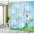 thumbnail image 4 of Ambesonne Dream Shower Curtain, Clouds Ladders Rainbow Art, 69"Wx75"L, Pale Cadet Blue Green, 4 of 4