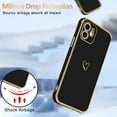 thumbnail image 2 of Compatible with iPhone 12 Case for Women Girls Cute Gold Heart Pattern Luxury Plating Soft TPU Silicone Shockproof Phone Case Protective Bumper Cover for iPhone 12(6.1 inch),White, 2 of 4