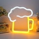 thumbnail image 2 of Letreros de neón para cerveza, letreros de neón, luces LED de neón con batería y USB, letreros de neón para barra, letreros LED amarillos y blancos, decoración para pared de habitación, letreros de, 2 of 5