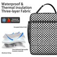 thumbnail image 2 of Black and White Checkered Pattern Insulated Lunch Bag for Men Women,Waterproof Lunch Box for Work,Picnic or Travel,Thermal Insulation,10.63x9.06x3.54 Inches, 2 of 3