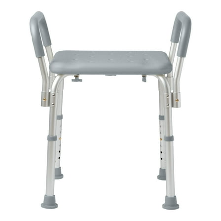 Medline Bath Chair and Shower Chair with Armrests for Elderly, Sturdy, 13.5-In Seat, 350 lb Weight Capacity, Gray