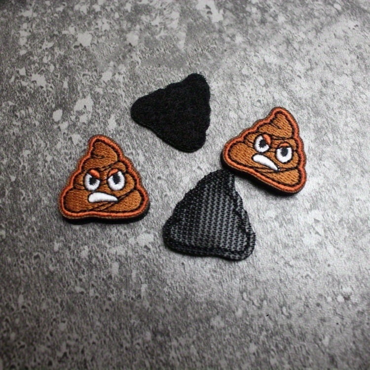 1 Set of Angry Shit Little Embroidered Hook and Loop Patches Mini Morale Badges Tactical Backpack Decoration Stickers - Personalized Military Style Accessories