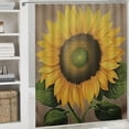 thumbnail image 6 of BCIIG Sunflower Leaves Bathroom Decor Set with Hooks, Colorful Luxurious Graphic Print Polyester Fabric Shower Curtain Set, Home Bathtubs Decoration, Multi Size 60x72, 6 of 7