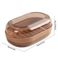 thumbnail image 3 of LiUMX Modern Plastic Soap Dish with Drainage Tray | Water-Resistant Bathroom Soap Holder | Compact 13.5x8.5x5 cm Design for Countertops & Showers | Includes 1 Soap Box in Pink, Coffee, Gray, or Green, 3 of 5
