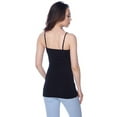 thumbnail image 4 of Women's & Juniors Camisole Built in BRA Adjustable Spaghetti Strap Long Tank Top - 2 Pack, 4 of 4