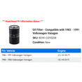 thumbnail image 2 of Oil Filter - Compatible with 1983 - 1991 Volkswagen Vanagon 1984 1985 1986 1987 1988 1989 1990, 2 of 2