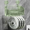 thumbnail image 3 of LACKUST Adhesive Shower Caddy Wall Mounted - No Drill Green Plastic Shower Organizer, Space Saving Bathroom Storage for Tile/Glass Walls, 3 of 5