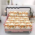 thumbnail image 5 of Jeiento Fall Pumpkin Bow Pattern Bedding Set - 3 Pieces Fitted Sheet with Pillowcases, Soft Breathable Bed Cover for Autumn Harvest Themed Bedroom, Wrinkle Resistant, Twin Size, 5 of 7