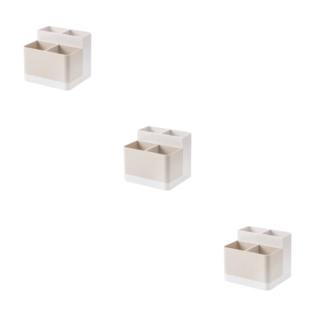 Moyic Exquisita caja de almacenamiento artesanal para escritorio con compartimentos - Organizador de gran capacidad Portalápices Albaricoque Type1 NO1