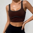 thumbnail image 2 of Wang6 Womens Cropped Ribbed Workout Tank Tops Causal Sleeveless Slim Yoga Tops Summer Spaghetti Strap Running Gym Athletic Short T-Shirts 0520liCoffee L, 2 of 4