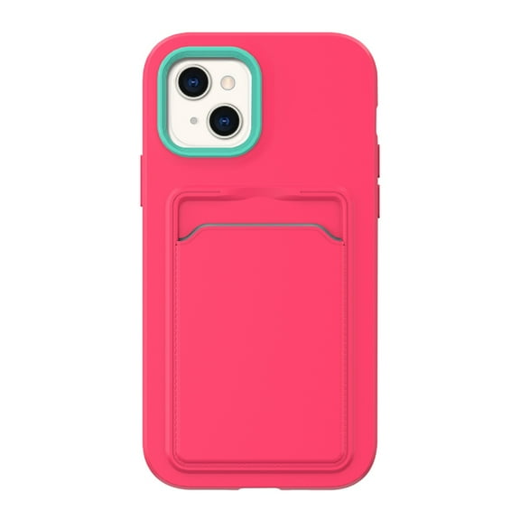 K-Lion for iPhone 14 Plus Hybrid Slim Case with Card Slot Shockproof Scratch Resistant Full Body Protective Case Cover for iPhone 14 Plus,Rose