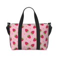 thumbnail image 6 of Rocae Strawberries for Travel Shoulder Bag Top Handle Handbag with Yoga Mat Buckle for Gym, Work, Travel, 6 of 7
