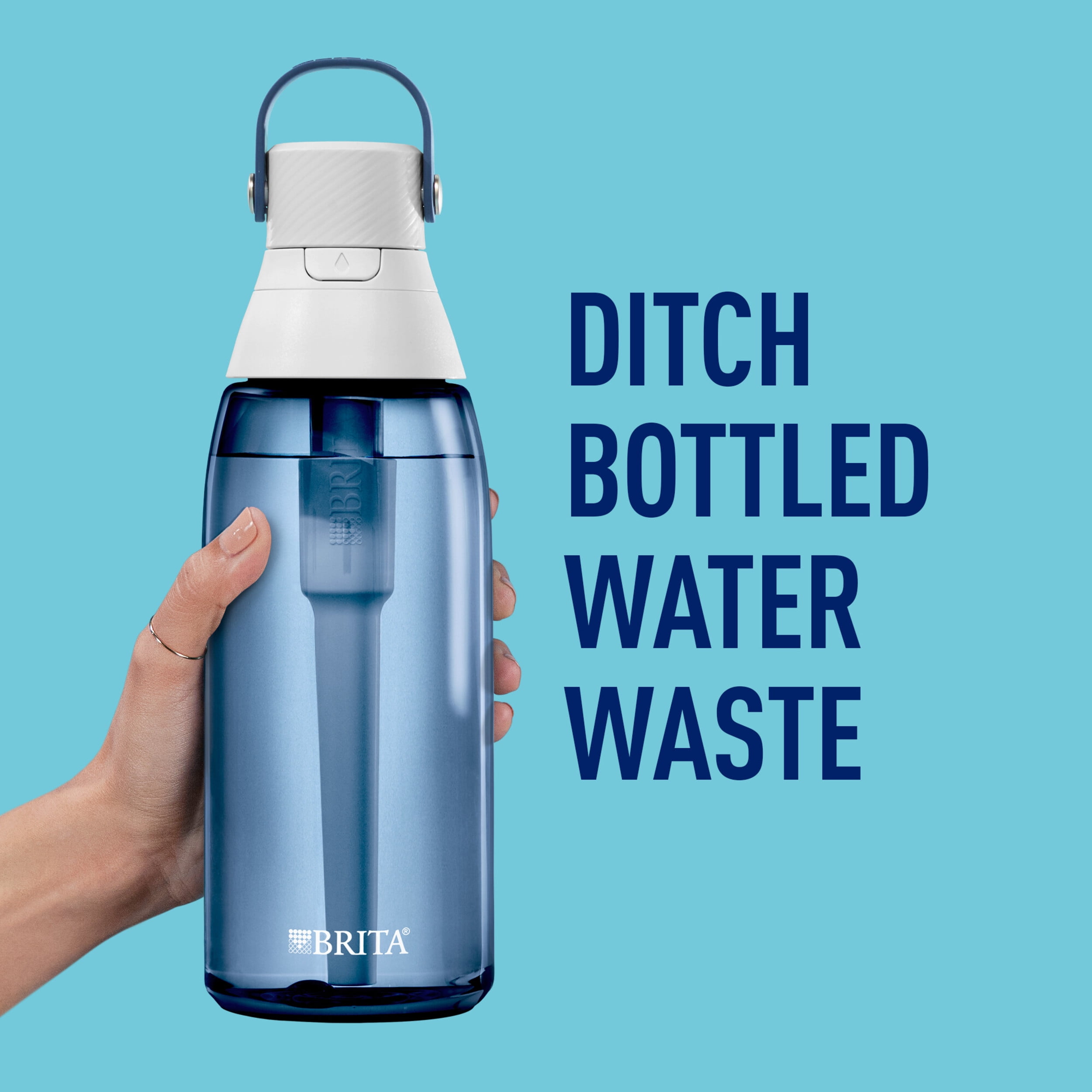 Brita Hard-Sided Plastic Premium Filtering Water Bottle, BPA-Free, Replaces  300 Plastic Water Bottles, Filter Lasts 2 Months or 40 Gallons, Includes 1