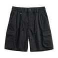 thumbnail image 2 of Xysaqa Cargo Shorts for Men Elastic Waist Outdoor Sports Shorts Mens Casual Cotton Relaxed Fitted Cargo Work Short Pants with Multi Pockets S-2XL, 2 of 9