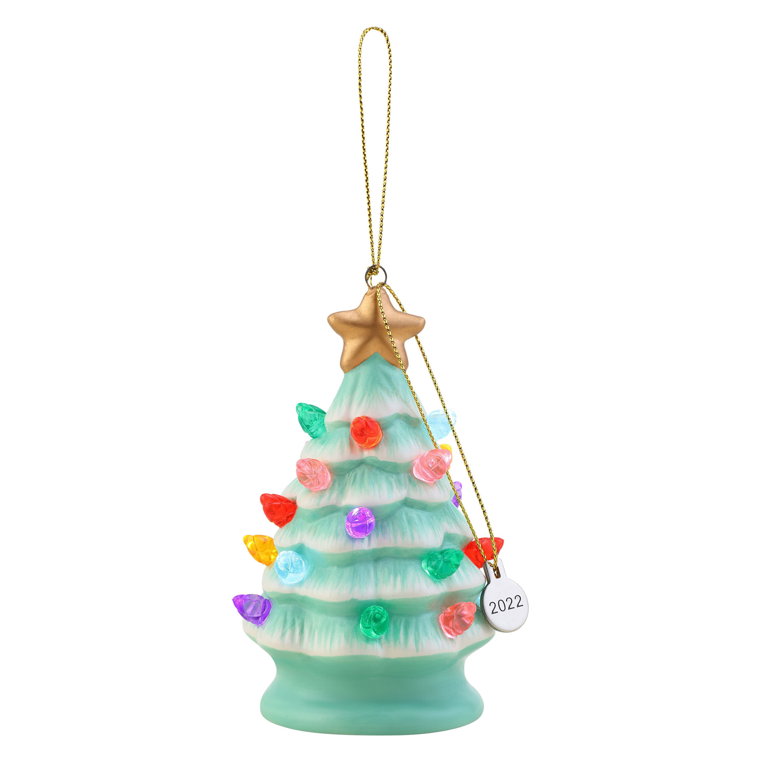 Mr. Christmas 6 Piece 4" Mini Pink and Seafoam Ceramic Nostalgic Tree Hanging Ornament Assortment