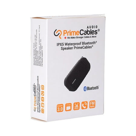 PrimeCables Portable Wireless 3.0 Bluetooth Speakers IPX5 Waterproof Speaker with FM Radio, Black - image 7 of 7
