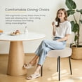 thumbnail image 6 of Gianna Dining Chairs Set of 2, Mid Century Modern Chair Round Upholstered Curved Backrest, Kitchen Vanity Living Room Chairs with Black Metal Legs，Beige, 6 of 7