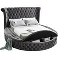 thumbnail image 2 of Atlin Designs Modern King Size Bed in Gray Velvet, 2 of 3
