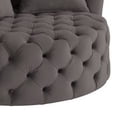 thumbnail image 5 of Benjara Swivel Accent Chair with Curved Design and Button Tufting- Dark Gray, 5 of 7