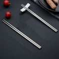 thumbnail image 4 of Yesbay 5 Pairs Stainless Steel Chopsticks High Hardness Reusable Anti-Slip Lightweight Metal Chopsticks Household Heat Resistant Chopsticks for Vegetables Noodles Dumplings, 4 of 7