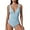 Dusty Blue, variant on Womens Sexy V Neck One Piece Bathing Suit Cross Back Swimsuit High Waist Monokini