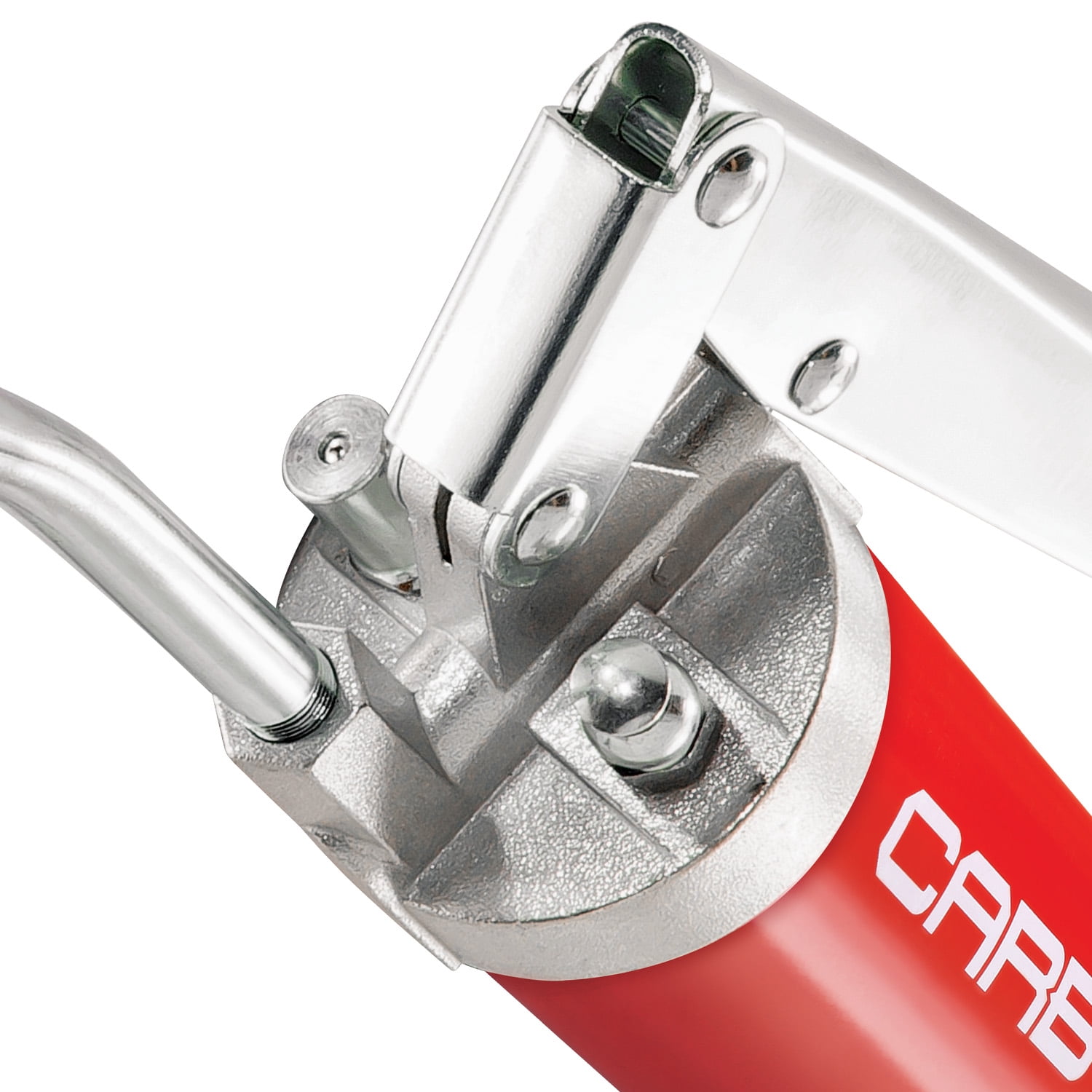 Carbyne Grease Gun, 8000 Psi, Lever Handle, Heavy Duty Steel Barrel, 3-Way Loading, 18 in. Hose, Angled Tube, Needle Nozzle, Coupler
