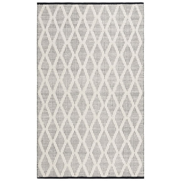 SAFAVIEH Natura Urban Diamond Area Rug, Black/Ivory, 3' x 5'