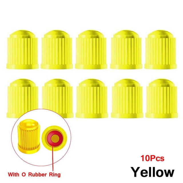 Tyre Valve Dust Caps With O Rubber Ring Valve Stem Covers Plastic Tire Caps For Car, Motorbike, Trucks, Bicycle Airtight Seal