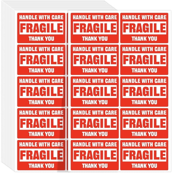 600 Pcs Fragile Stickers for Shipping, 2x3 Inch Moving | Handle with Care Labels, Easy Peel Labels Boxes, Packing, Shipping Supplies