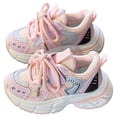 thumbnail image 4 of WNVMWI Toddler Girls Mesh Chunky Sneakers Children Casual Running Shoes with Hook And Loop Kids Walking Shoe Pink Sizs 11.5, 4 of 4