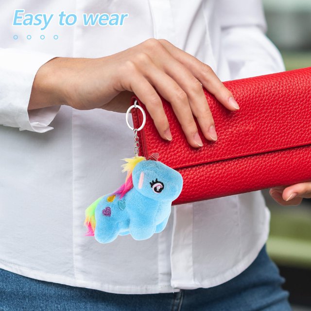 AURARMLET 1Set Plush Toy Pendant Stuffed Animal Chain Soft Plush Unicorn Shape For Teen Girls Everyday Use
