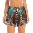 thumbnail image 4 of Lsque Pond Meditating Tiger Printed Women's Running Shorts with Liner Pockets,Elastic Quick Dry Workout Athletic Gym Yoga Shorts,Womens High Waist Shorts-XX-Large, 4 of 9